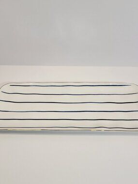 Lenox Blue Bay Stripe‎ Porcelain Hors D'oeuvre Tray - 14"